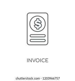 Invoice linear icon. Invoice concept stroke symbol design. Thin graphic elements vector illustration, outline pattern on a white background, eps 10.