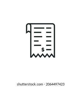 Invoice list icon isolated of outline style design