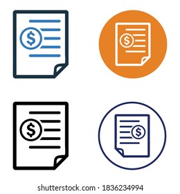 Invoice, list, price icon. Vector graphics