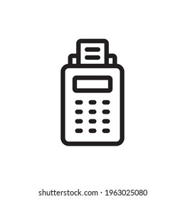 Invoice Machine Vector Outline Icon. Banking and Finance Symbol EPS 10 FIle