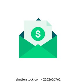 Invoice mail icon. Payment and bill invoice. Order symbol concept. Tax mail sign design. Paper bank mail document icon. Vector invoice mail icon