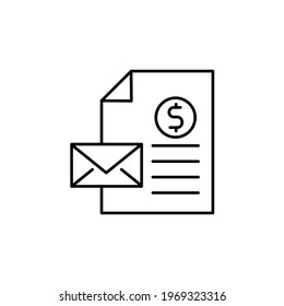 invoice mail icon vector illustration. business and finance. isolated on white background