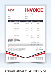 Invoice minimal design template. Bill form business invoice accounting