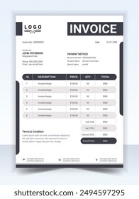 Invoice minimal design template. Bill form business invoice accounting