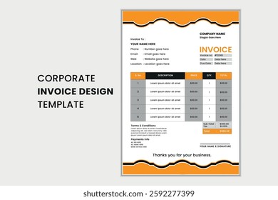 Invoice minimal design template. Bill form business invoice accounting. Elegant Business Stationery Design, Tax Form, Payment Bill.
