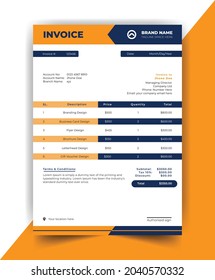 Invoice Minimal Design Template Invoice Template Stock Vector (Royalty ...