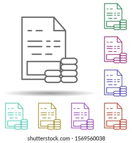 Invoice multi color icon. Simple thin line, outline vector of web icons for ui and ux, website or mobile application