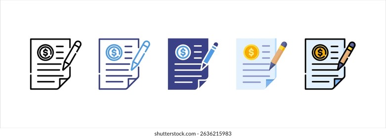 Invoice Multi Style Icon Set