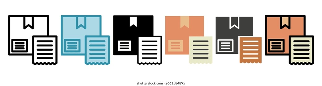 Invoice multi style, mini illustration icon. use for modern concept, print, UI, UX kit, web and app development. Vector related to commerce, retail, marketing and shopping.
