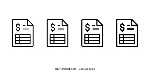 Invoice Multiple Line Icon Element