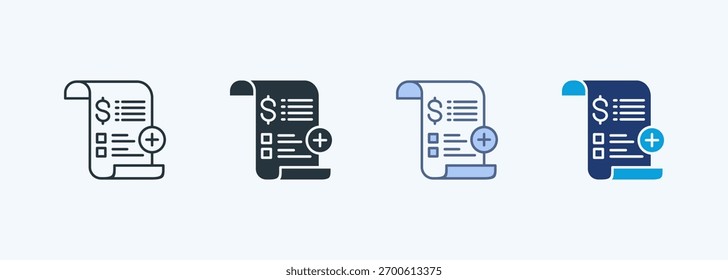 Coleção de Ícones de Vários Estilos de Fatura