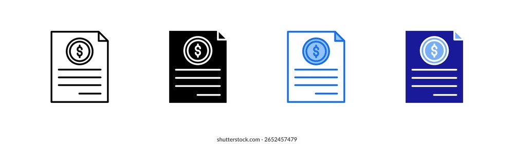 Factura de múltiples estilos Icon Set Vector