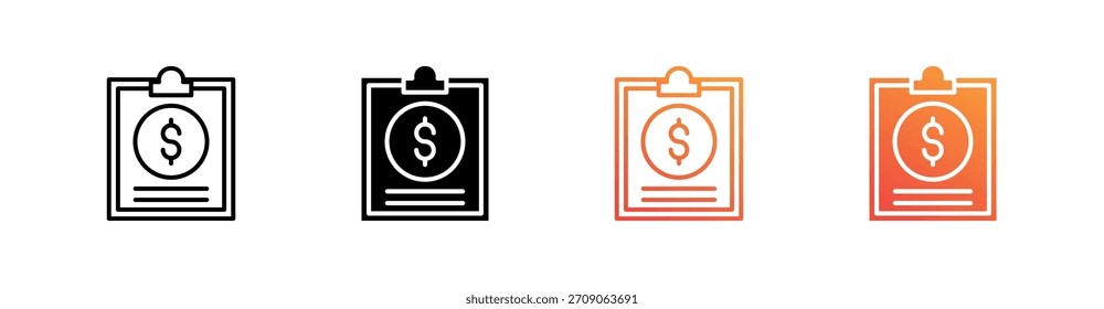 Factura de múltiples estilos Icon Set Vector