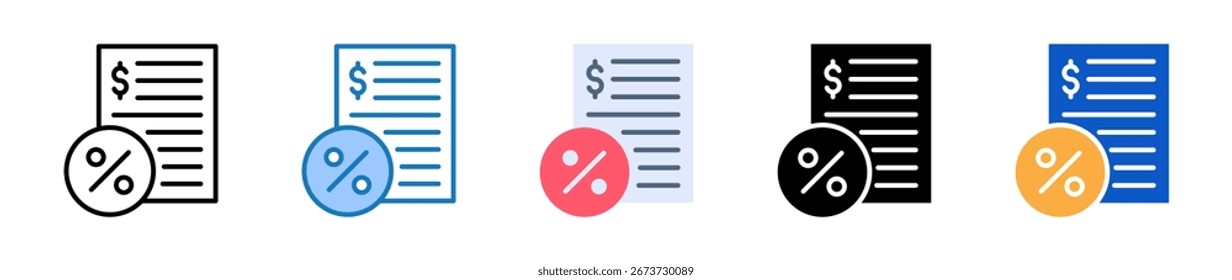 Invoice multiple style icons set design vector illustration.