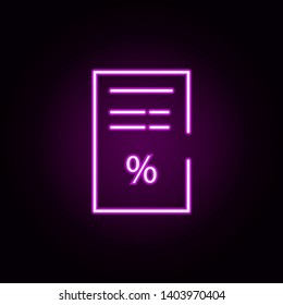 invoice neon icon. Elements of cyber monday set. Simple icon for websites, web design, mobile app, info graphics
