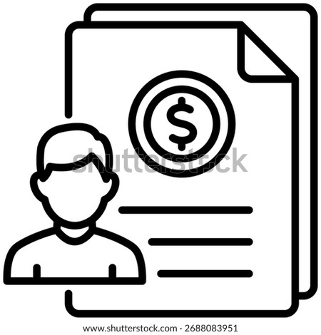 An invoice next to a user and dollar symbol, representing customer billing through CRM.
