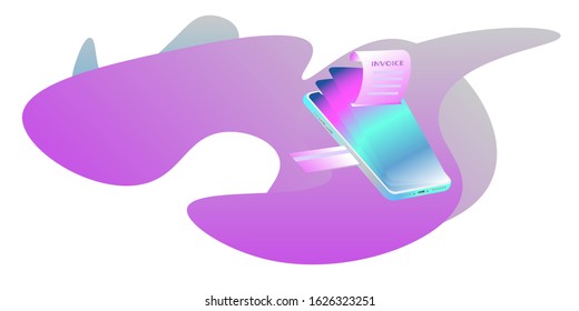 invoice online payment concept. isometric vector 