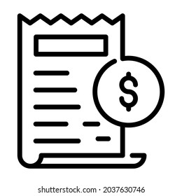 invoice outline icon, business and finance icon.