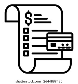 Icono de contorno de Factura. Diseño de icono de Vector simple en estilo de contorno. Formato de Vector editable