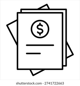 Invoice Outline Icon Style Collection