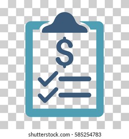 Invoice Pad icon. Vector illustration style is flat iconic bicolor symbol, cyan and blue colors, transparent background. Designed for web and software interfaces.