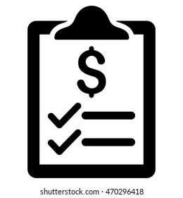 Invoice Pad icon. Vector style is flat iconic symbol with rounded angles, black color, white background.