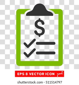 Invoice Pad vector icon. Image style is a flat eco green and gray pictograph symbol.