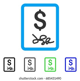 Invoice Page flat vector illustration. Colored invoice page gray, black, blue, green icon versions. Flat icon style for application design.