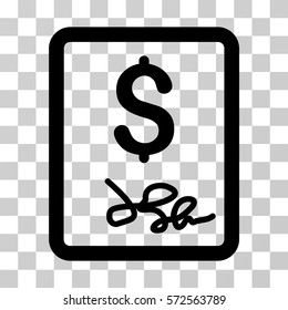 Invoice Page icon. Vector illustration style is flat iconic symbol, black color, transparent background. Designed for web and software interfaces.
