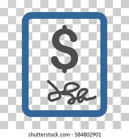 Invoice Page icon. Vector illustration style is flat iconic bicolor symbol, cobalt and gray colors, transparent background. Designed for web and software interfaces.