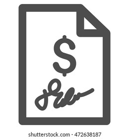 Invoice Page icon. Vector style is flat iconic symbol with rounded angles, gray color, white background.