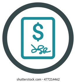 Invoice Page vector bicolor rounded icon. Image style is a flat icon symbol inside a circle, soft blue colors, white background.