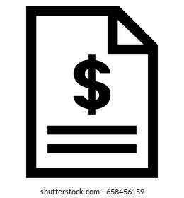 Invoice Page vector icon. Flat black symbol. Pictogram is isolated on a white background. Designed for web and software interfaces.