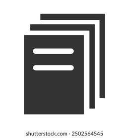 Invoice Pages Icon Black and White Vector Graphic