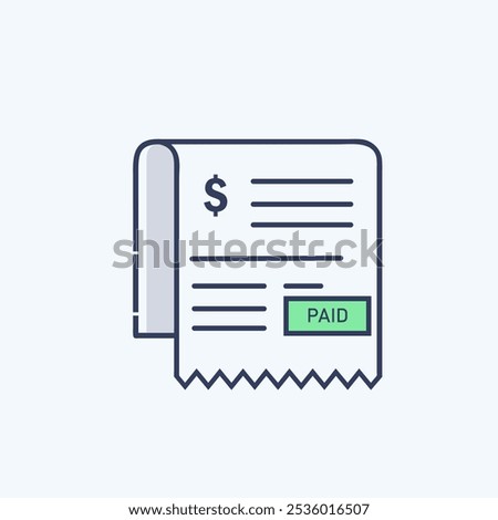Invoice Paid icon vector art image.