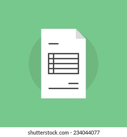 Invoice paper with financial information. Flat icon modern design style vector illustration concept.