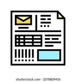 invoice paper list color icon vector. invoice paper list sign. isolated symbol illustration