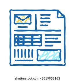 invoice paper list doodle icon sketch vector. invoice paper list sign. isolated symbol illustration