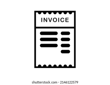 Invoice paper. Simple illustration in black and white.