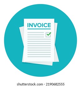 Invoice Paper White Blue Combination Stock Vector (Royalty Free ...