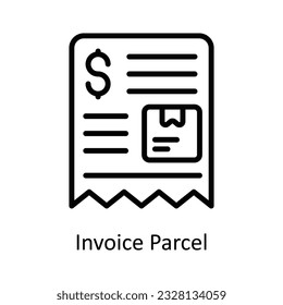 Invoice Parcel Vector    outline Icon Design illustration. Shipping and delivery Symbol on White background EPS 10 File