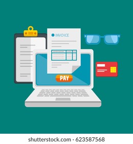 Icono aislado del concepto del pago de la Factura