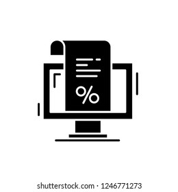 An invoice for payment black icon, vector sign on isolated background. An invoice for payment concept symbol, illustration 