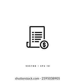 Invoice Payment Icon. Editable Stroke
