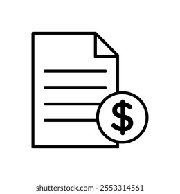 Icono del pago de la Factura aislado en el fondo blanco