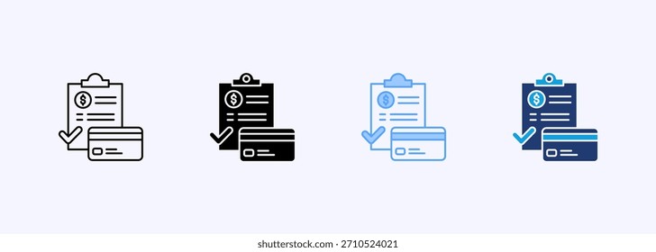 Invoice Payment Icon Set Multiple Style Collection Element For Design
