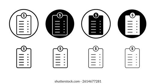 Invoice payment icon Simple outline vector logo