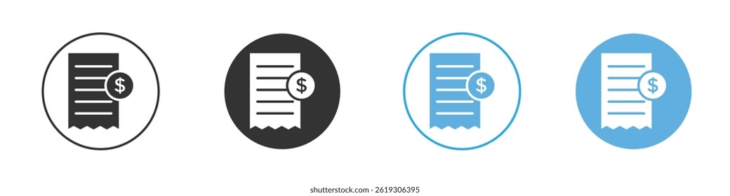 Invoice payment icon Vector Graphic set