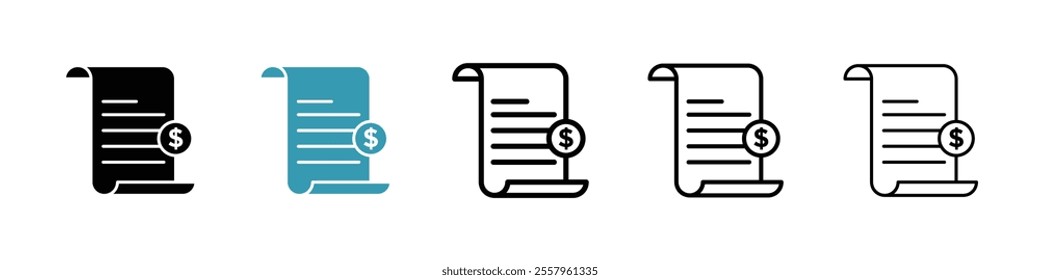 Invoice payment icons pack in black and blue.