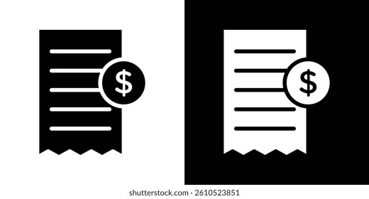 Invoice payment icons vector set in solid flat style